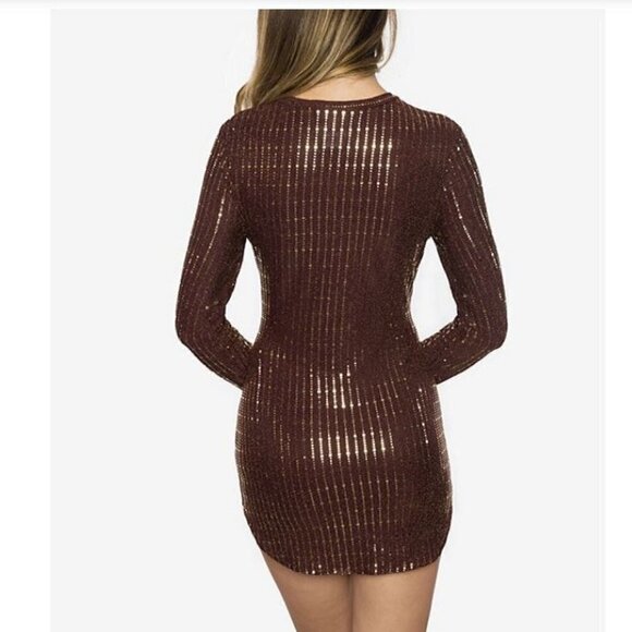 Metallic Sequin-Embellished Bodycon Dress - Picture 2 of 3